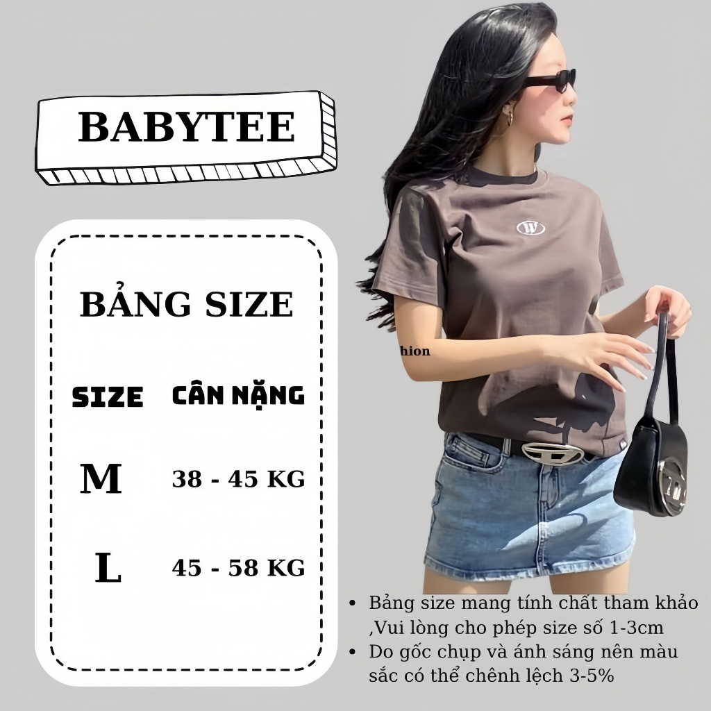 Áo Baby Tee Raplan in chữ W chất liệu 100% cotton Form Fit Phối Tay RYSO FASHION