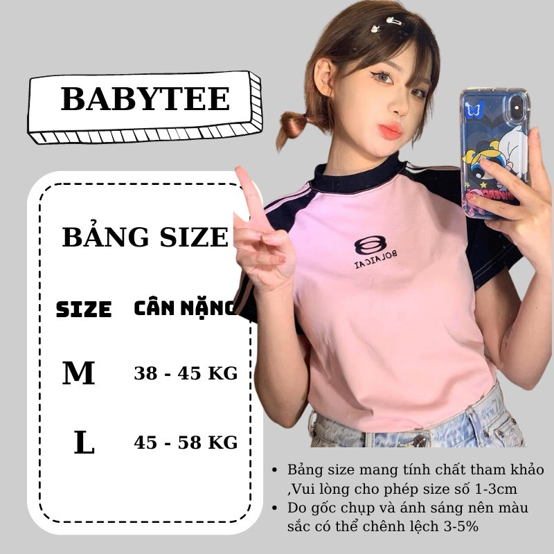 Áo Baby Tee Raplan in hình chất liệu 100% cotton Form Fit Phối Tay RYSO FASHION