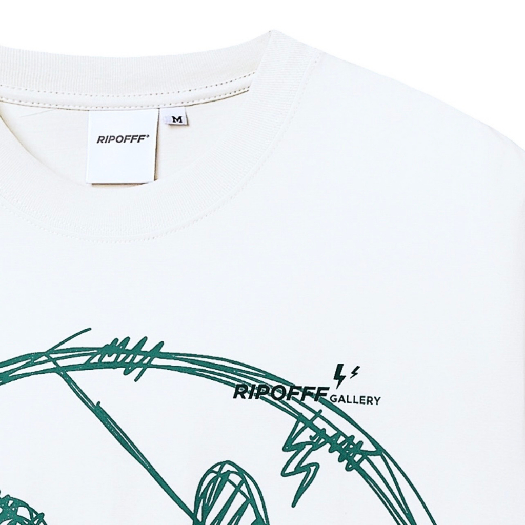 Áo thun Ripofff Sketch Smiley T-shirt tay ngắn cổ tròn màu trắng