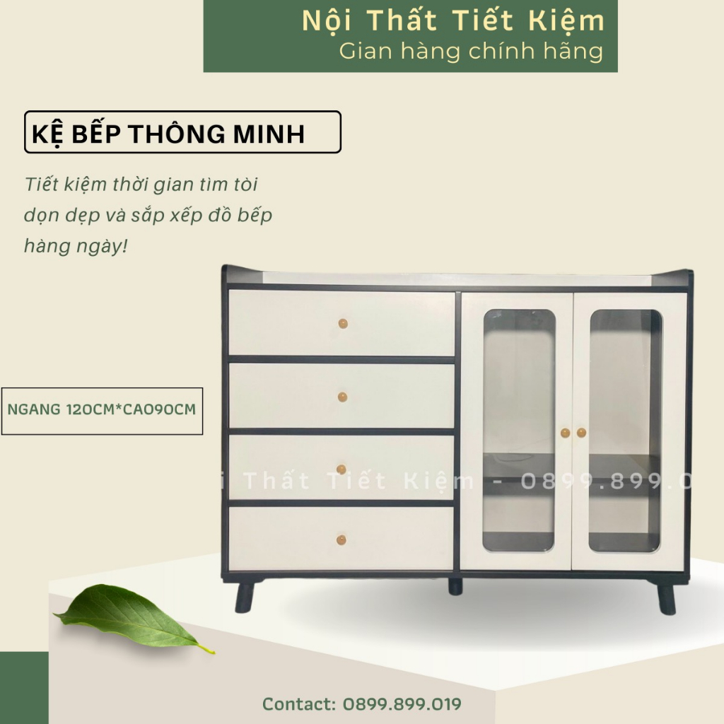 Kệ lò vi sóng Nội Thất Tiết Kiệm để đồ dùng nhà bếp dùng làm kệ gia vị bếp đã lắp sẵn KVS09