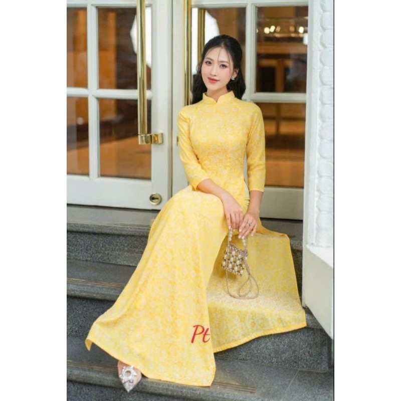 .Áo dài gấm tơ .hoa cao cấp hàng loại 1 mềm mại giá rẻ co giãn nhẹ . bao giá thị trường bán giá sỉ