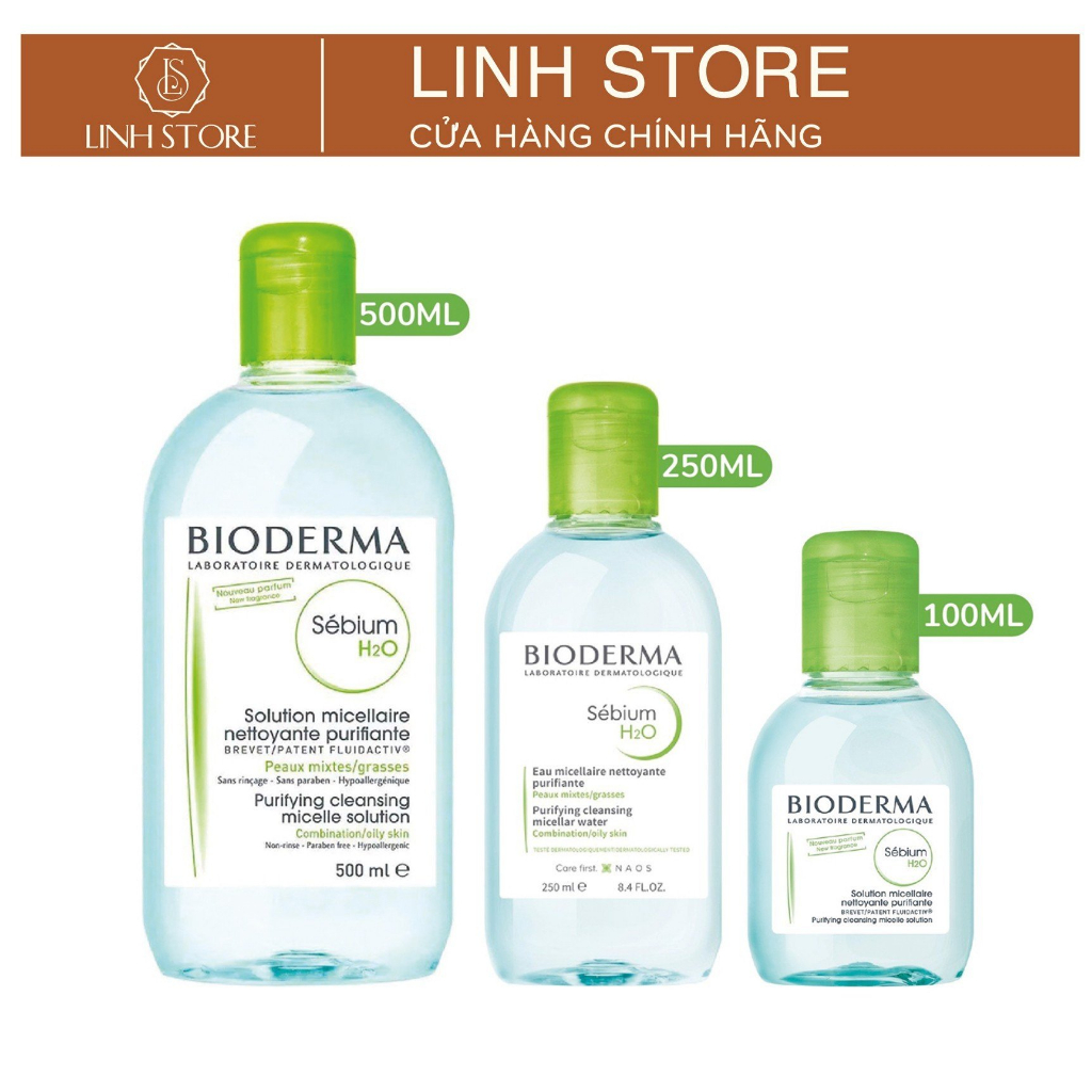 TẨY TRANG BIODERMA XANH LÁ 100ML 250ML 500ML