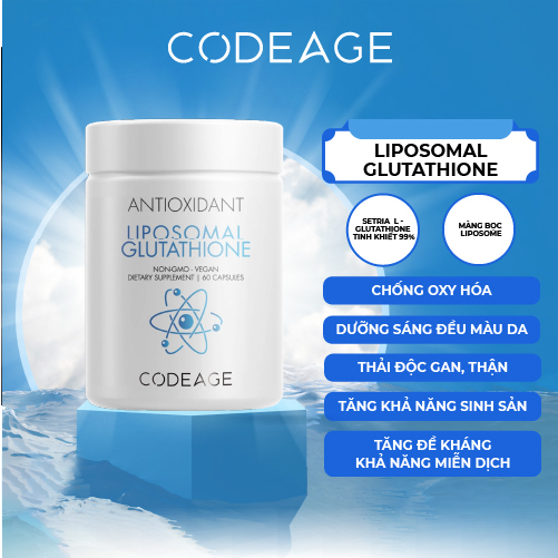 Viên Uống Sáng Da Codeage - Liposomal Glutathione 60 Viên - Hỗ Trợ Làm Sáng Da Và Đào Thải Độc Tố Khỏi Cơ Thể