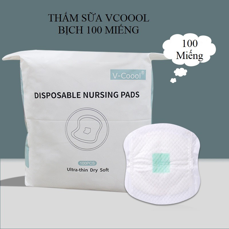 Miếng lót thấm sữa Vcoool dán siêu thấm đóng túi zip tiện lợi