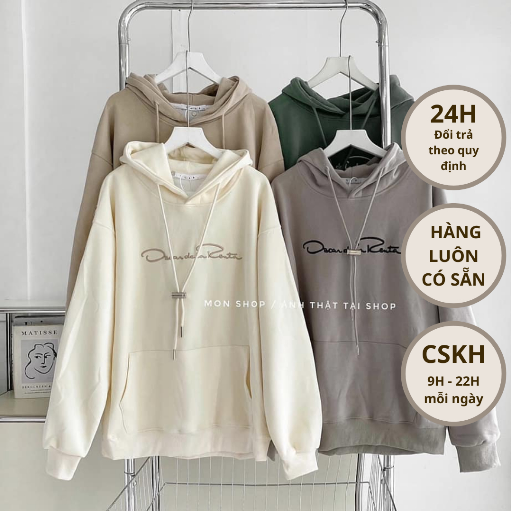 Hoodie nỉ thêu Dsca de la Renta 669110