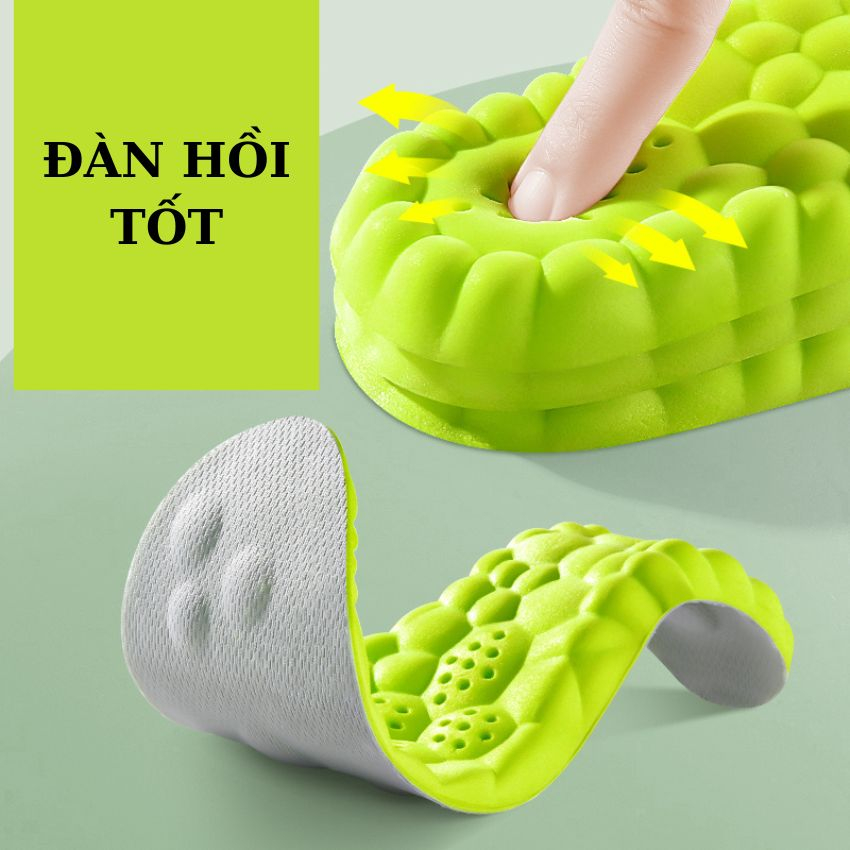 Lót giày thể thao nam nữ 4D cao cấp khử mùi,kháng khuẩn,mát sa chân giảm căng thẳng có thành phẩn ngải cưu LG12