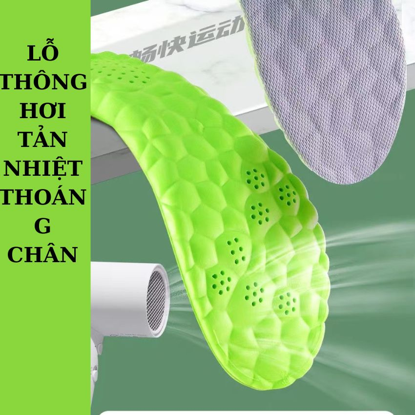 Lót giày thể thao nam nữ 4D cao cấp khử mùi,kháng khuẩn,mát sa chân giảm căng thẳng có thành phẩn ngải cưu LG12