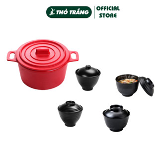 Thố ăn mì, chén chè có nắp giữ nóng nhựa melamine cao cấp
