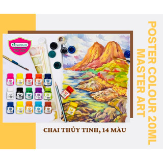 Poster colors màu nước/ màu vẽ/ sơn master art lọ 20ml trên mọi chất liệu