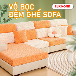 Bọc sofa, bọc đệm ghế sofa vải nhung gân dày dặn co giãn 1 2 3 4 chỗ Luxhome