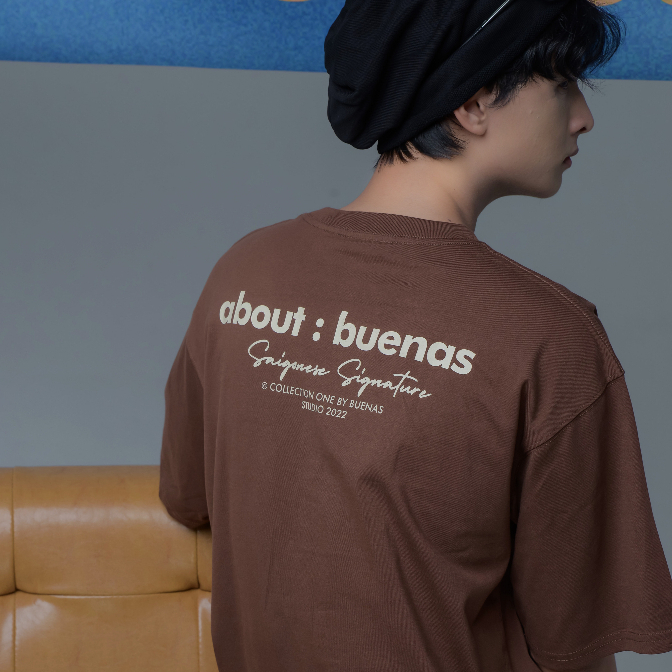 Áo thun local brand tay lỡ form oversize unisex cho nam nữ BUENAS - SWT68 / TIRAMISU