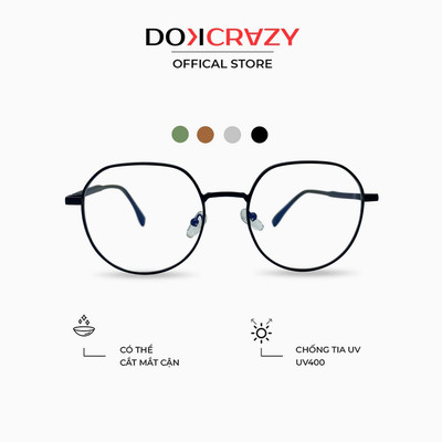 Gọng kính DOKCRAZY - C - GAVIN hợp kim không gỉ Hot Trend, chống ánh sáng xanh, chống tia UV, unisex