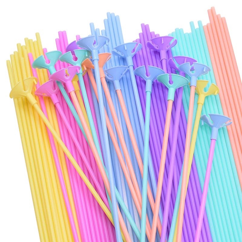 Que bóng dài 40cm màu pastel kèm tai đỡ bóng
