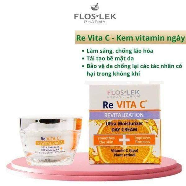 Kem dưỡng Re Vita C Flos-lek ngày/ đêm dưỡng sáng, mờ thâm nám