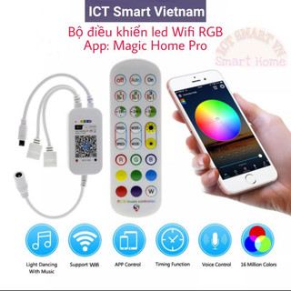 Điều khiển led Wifi & hồng ngoại RGB 4 chân, làm việc với Google Home & Amazon Alexa