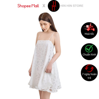 Đầm babydoll 2 dây hoa cúc lớn màu trắng HDT321 Hỉn Hỉn Store