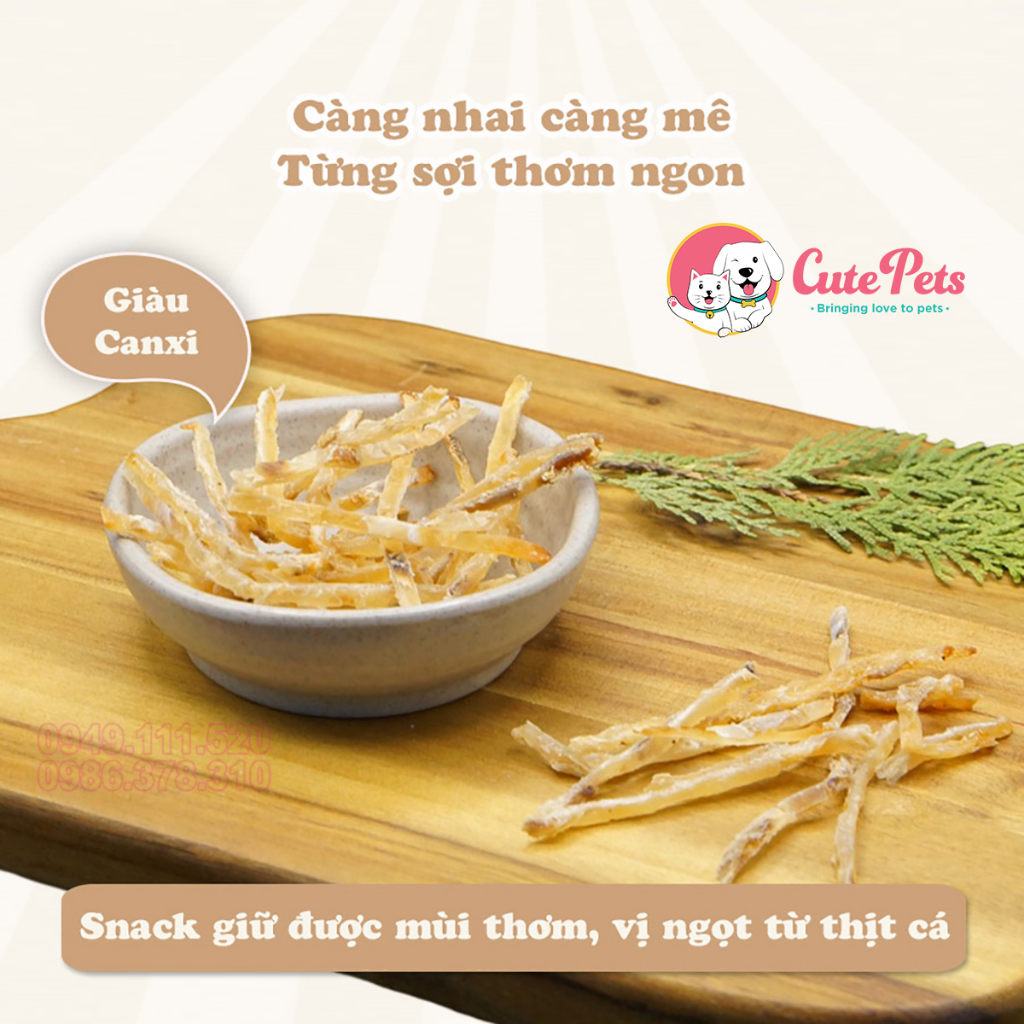 Đồ ăn vặt cho mèo Sợi cá CattyMan - Snack thưởng mèo - Cutepets