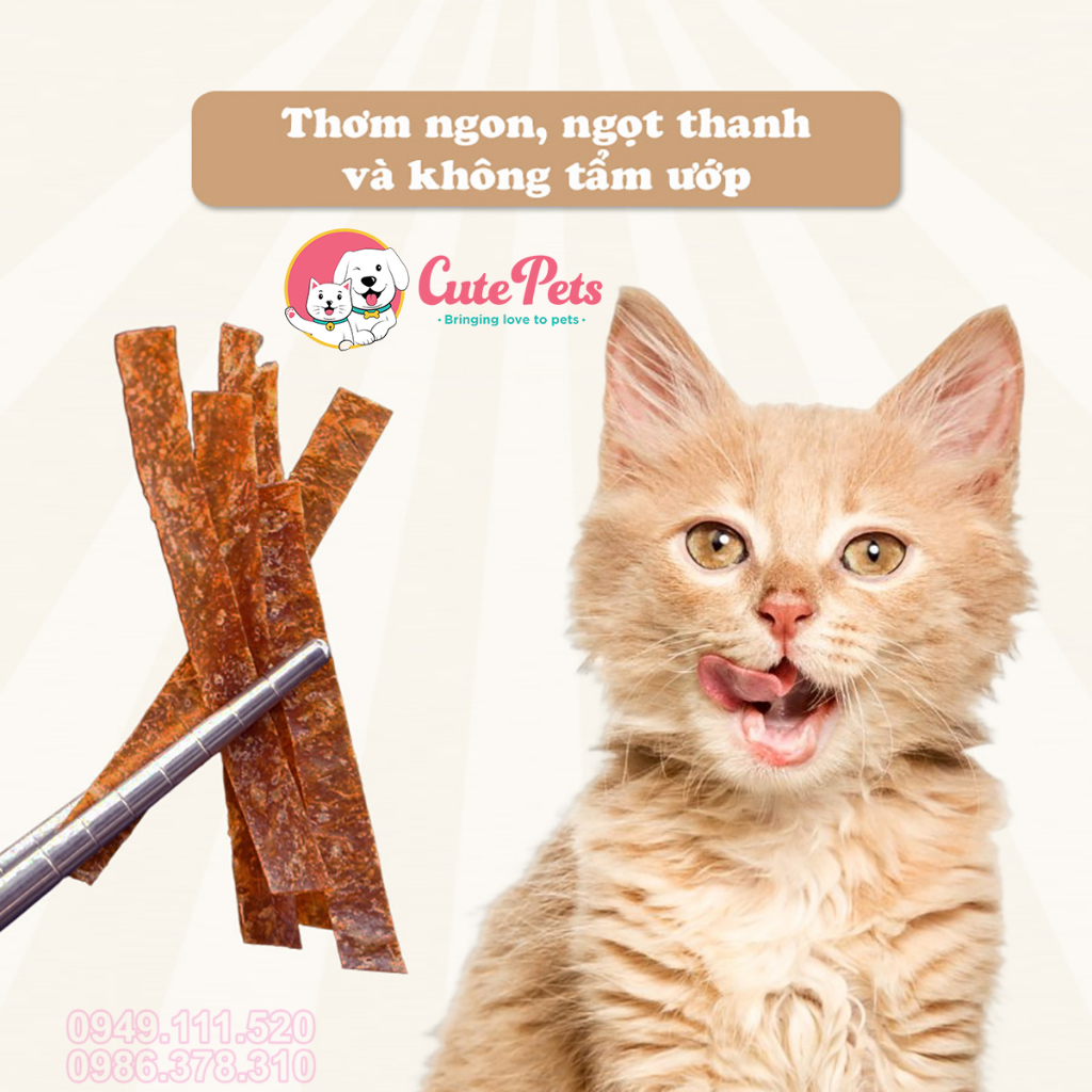 Đồ ăn vặt cho mèo Sợi cá CattyMan - Snack thưởng mèo - Cutepets