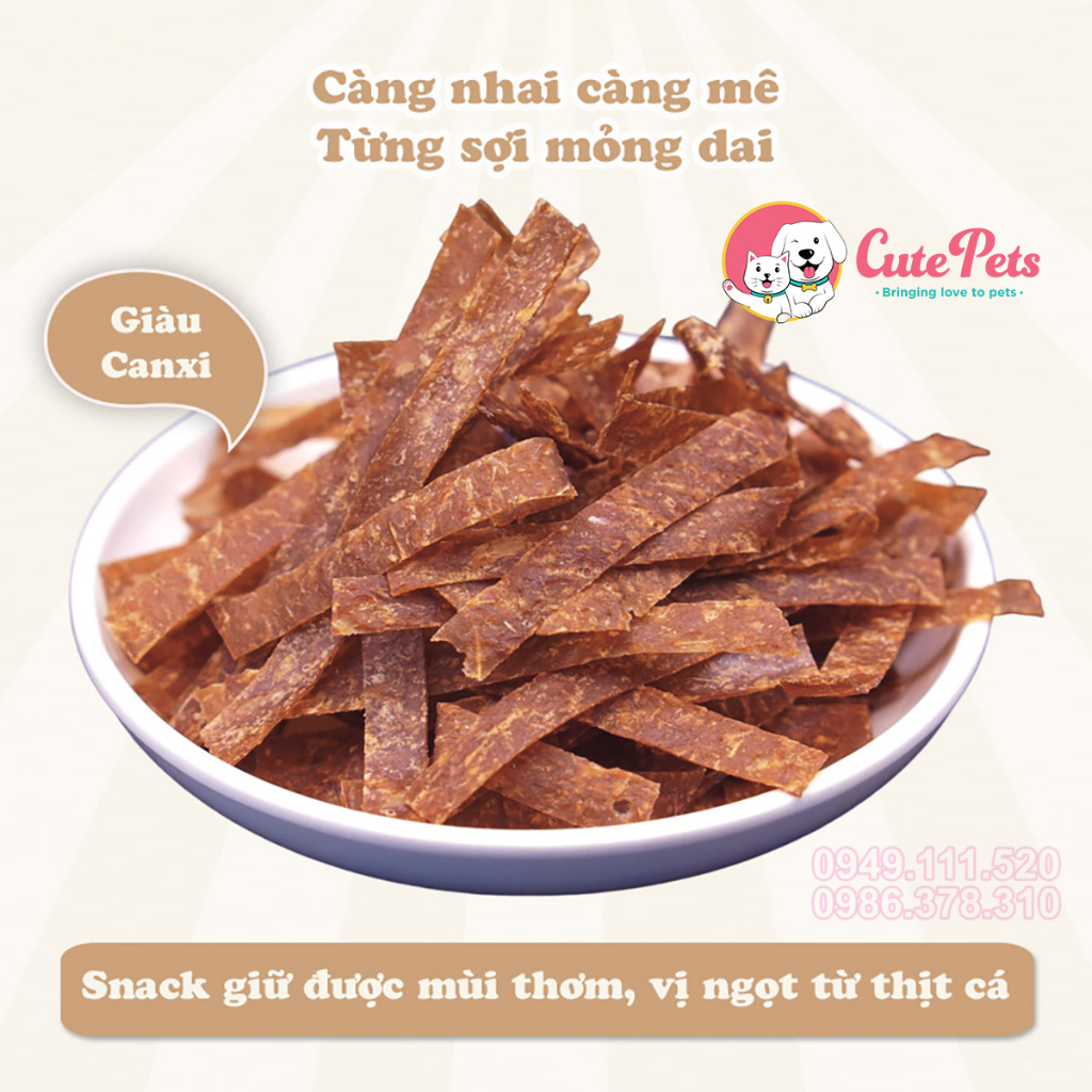 Đồ ăn vặt cho mèo Sợi cá CattyMan - Snack thưởng mèo - Cutepets