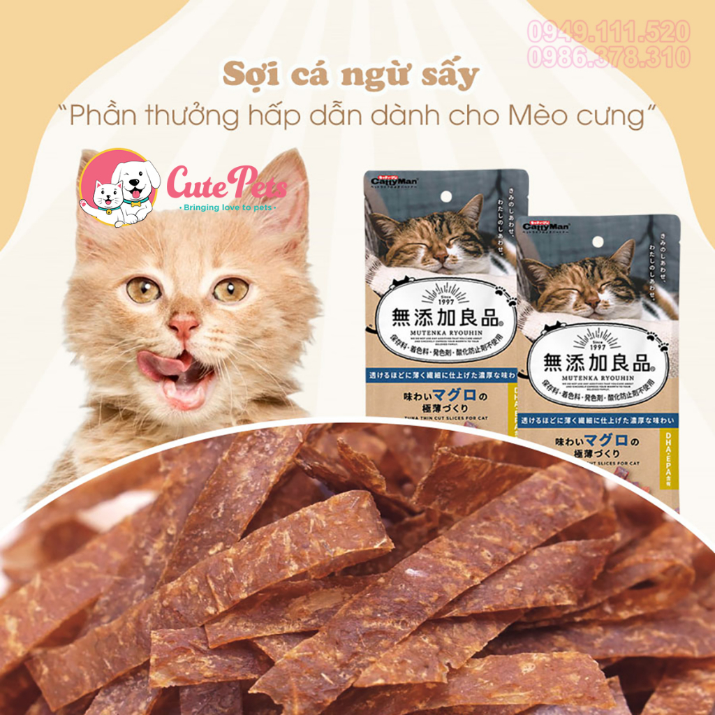 Đồ ăn vặt cho mèo Sợi cá CattyMan - Snack thưởng mèo - Cutepets