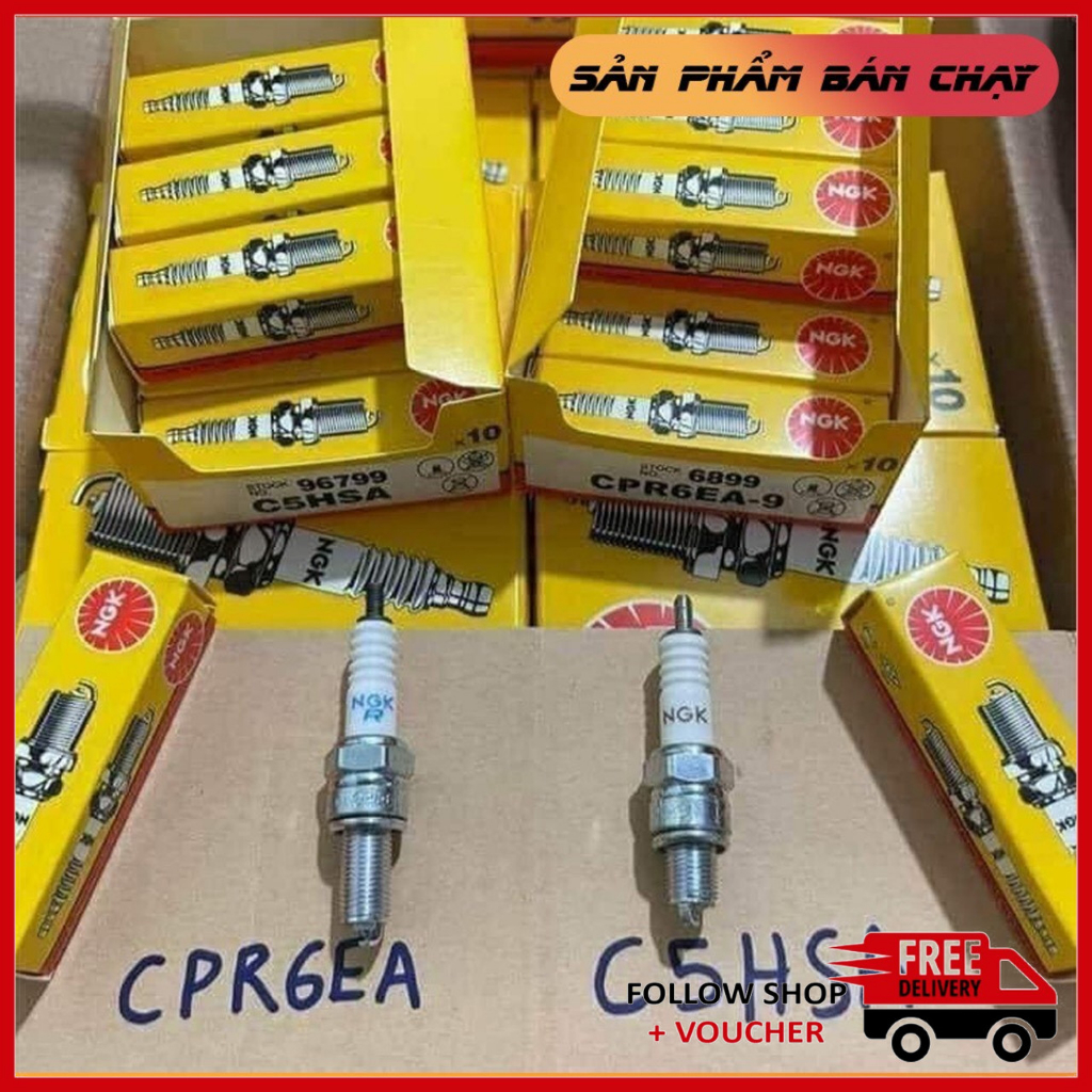 Bugi NGK Xe Dream Wave C5 Chân Ngắn $ C9 Chân Dài Hàng Chính Hãng Ngk