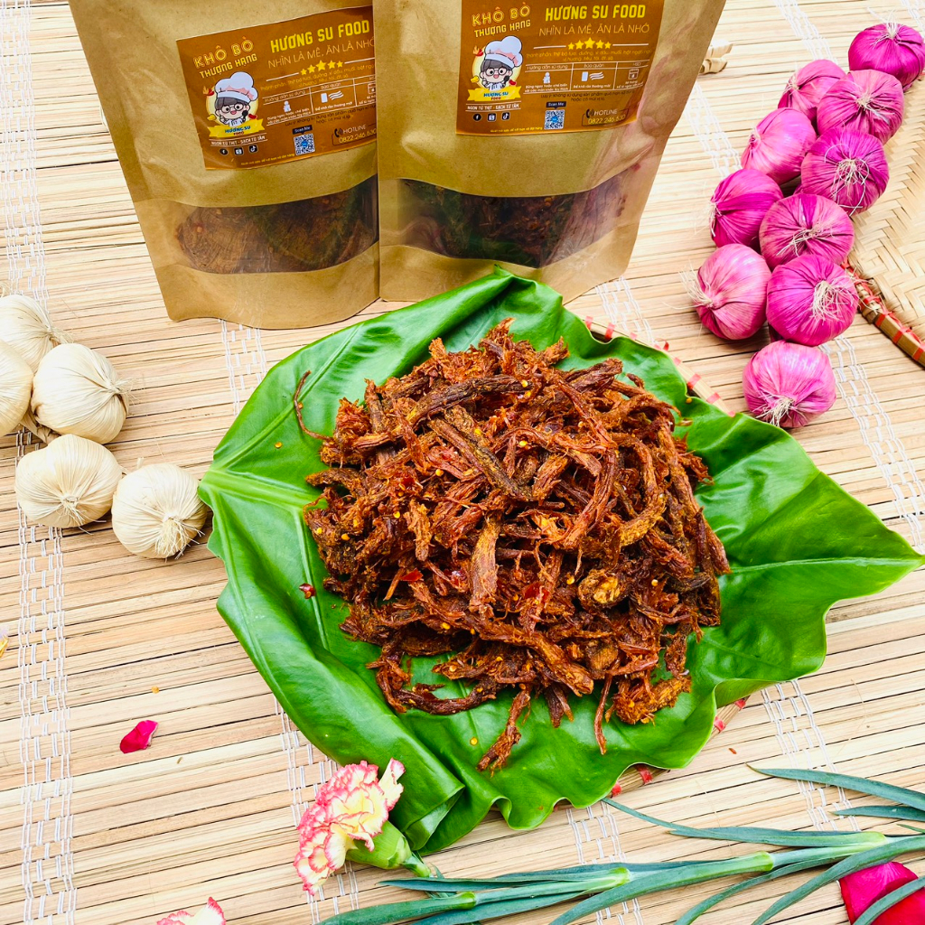 Khô Bò Sợi To 200G Bò Khô Tuyệt Phẩm Thịt Bò Chất Lượng Cao Không Chất Bảo Quản Đạt Chuẩn ATVSTP,Siêu Ngon HươngSu Food