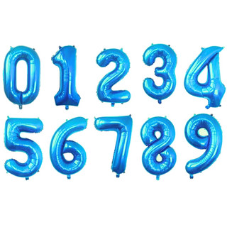 Bóng Số Màu Xanh Dương Blue Number Foil Balloon 40cm BSO50