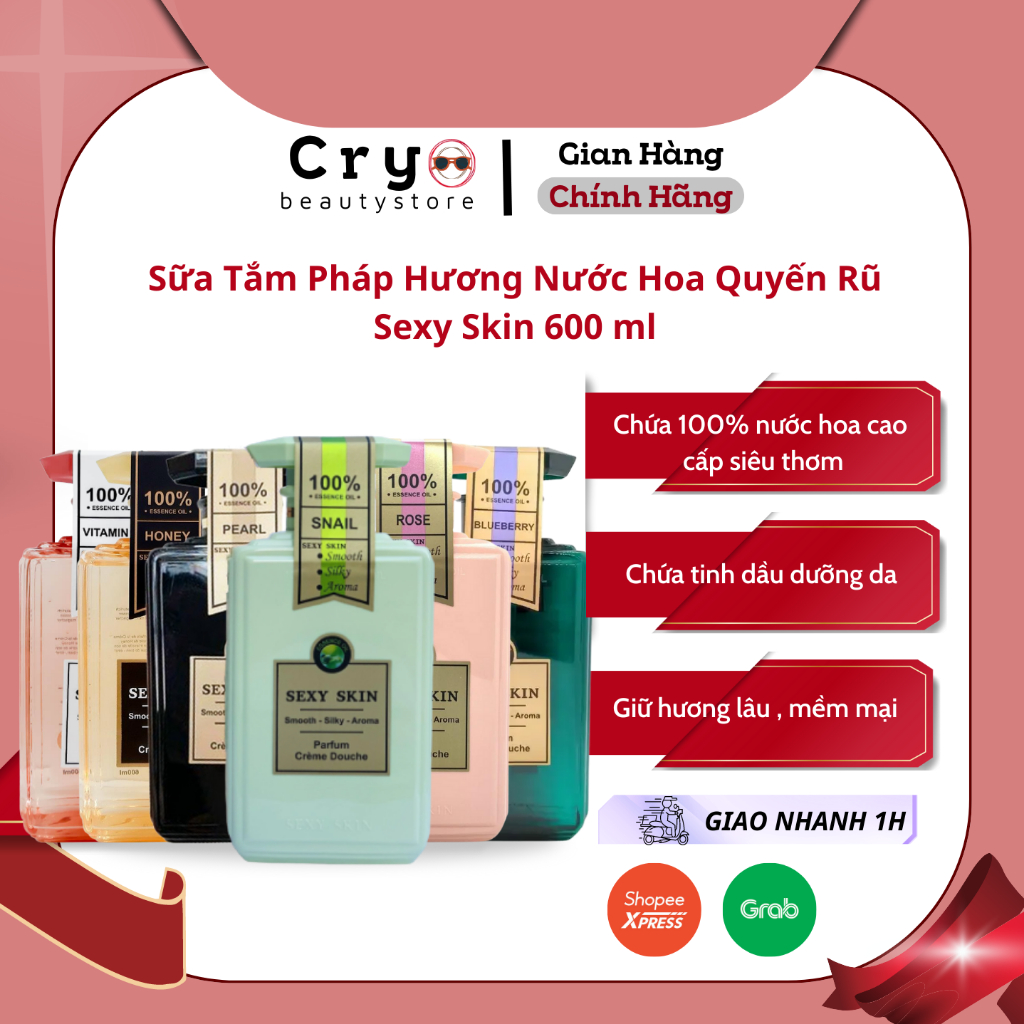 Sữa Tắm Hương Nước Hoa Pháp SEXY SKIN 600ml