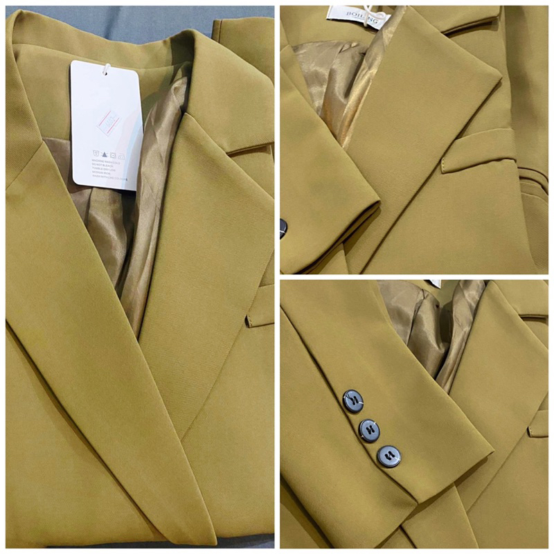 Áo khoác blazer 4 khuy 6602 màu báic dài 75cm