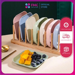 Set 8 đĩa nhựa lúa mạch an toàn cho sức khỏe tone màu pastel siêu dễ thương