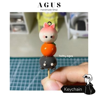 Móc khóa đất sét handmade kẹo hồ lô bé thỏ cam cua game sky children of light
