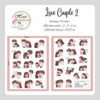  Sticker cặp đôi dễ thương trang trí sổ tay nhãn dán ngày valentine thích hợp trang trí sổ dán ảnh scrapbook 
