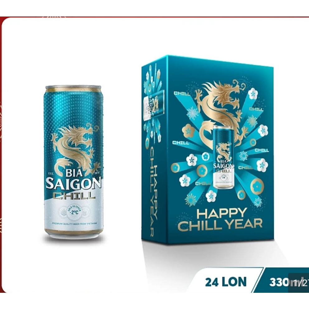 Thùng bia Bia sài gòn chill 24 lon x 330ml