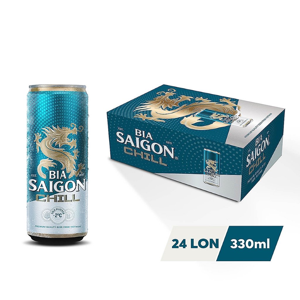 Thùng bia Bia sài gòn chill 24 lon x 330ml