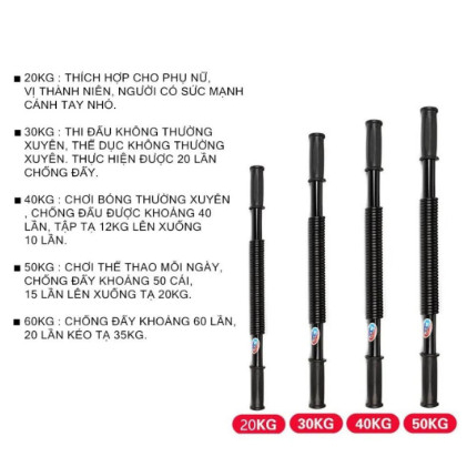 Gậy Bẻ Tập Cơ Tay Gậy Lò Xo,Kìm tập cơ Lực 20kg 40kg ,60kg