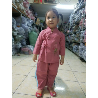Đồ lam đi chùa bé gái vải kate