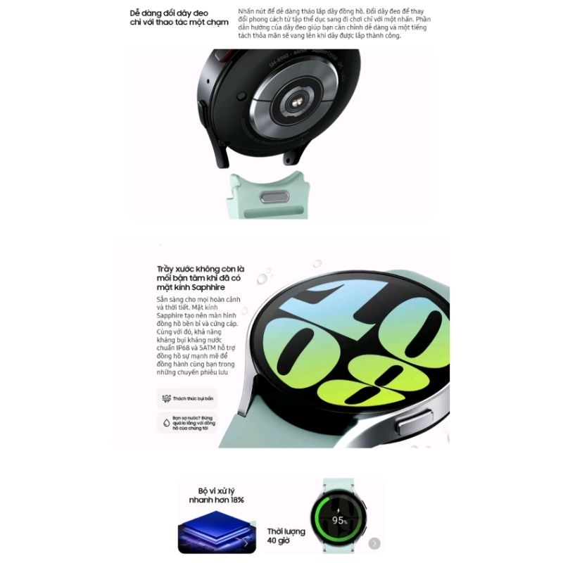 Đồng hồ thông minh Samsung Galaxy Watch 6 40mm / 44mm- Hàng Chính Hãng