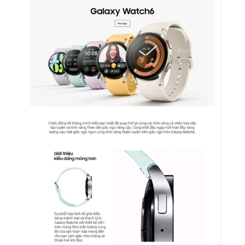 Đồng hồ thông minh Samsung Galaxy Watch 6 40mm / 44mm- Hàng Chính Hãng