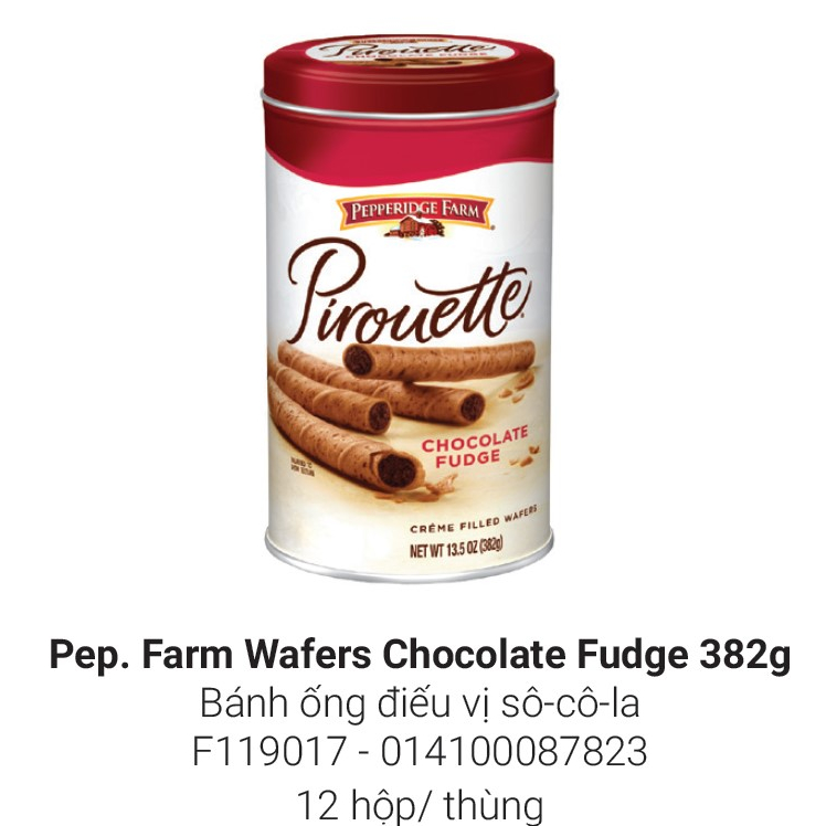 Bánh ống điếu ốc quế Pepperidge Farm Wafers - HT 382g