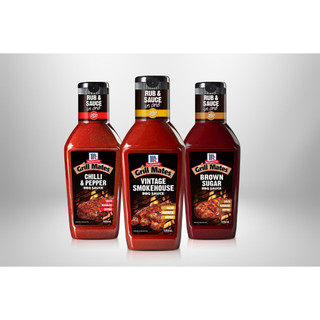 Mc Cormick BBQ Brown Sugar Sauce, Vintage Smokehouse, Chili & Pepper