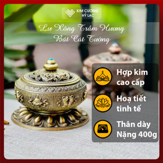  Lư Xông Trầm Lư Đốt Hương Hợp Kim Cao Cấp  Kim Cương Hỷ Lạc  Size Lớn 