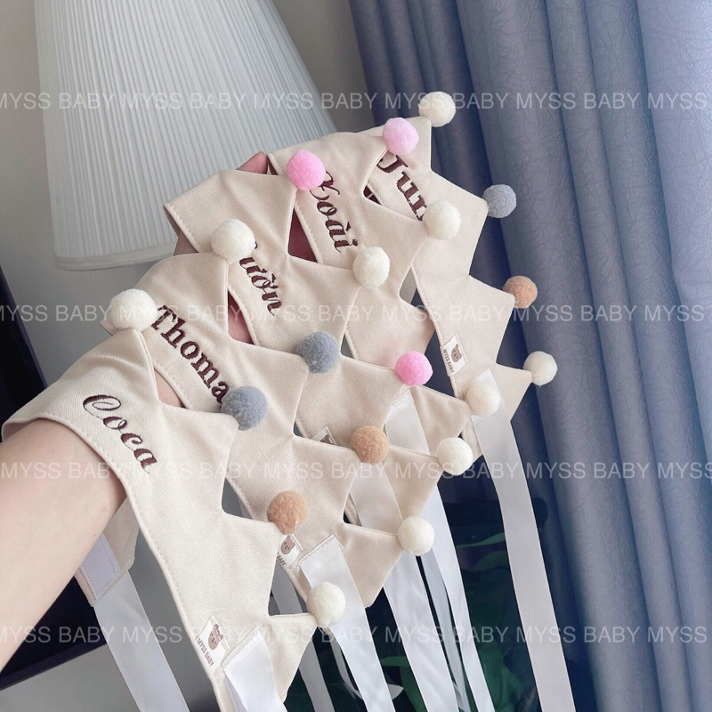 Vương miện thêu tên bé theo yêu cầu MYSS BABY