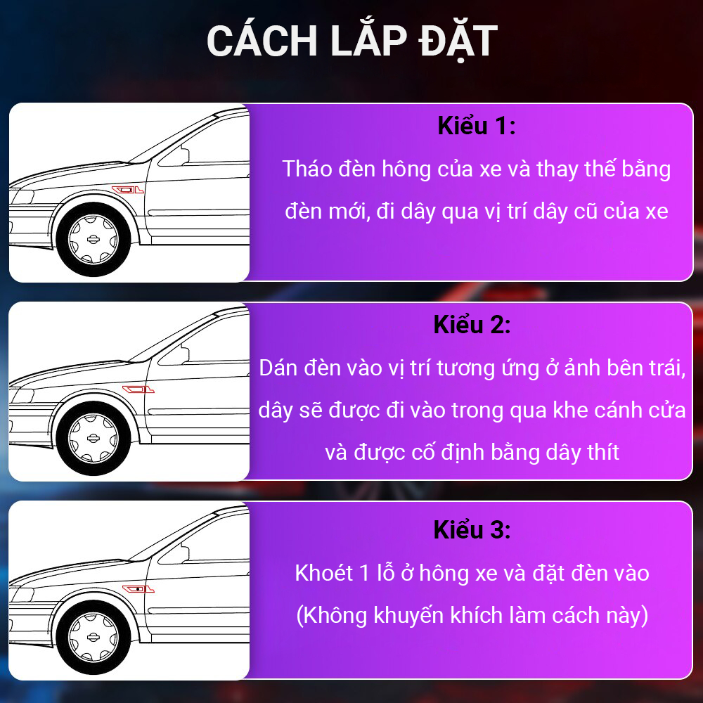 Đèn Led 2 bên sườn xe hỗ trợ khi lùi, xi nhan, định vị ban ngày giúp lái xe an toàn