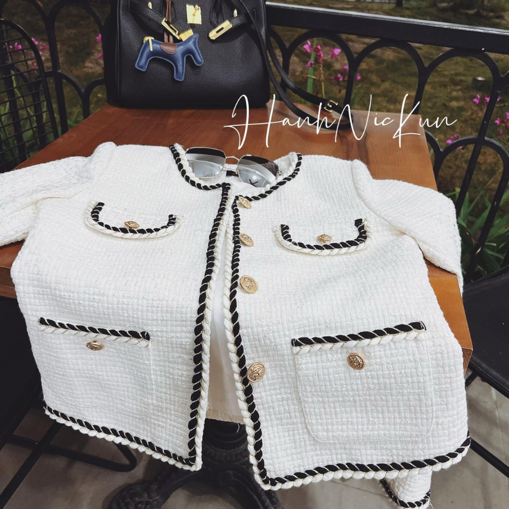 Áo dạ tweet phối viền đenn hot hit MC284