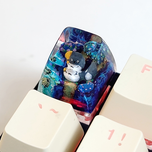 Totoro keycap , anime keycap , nút bàn phím cơ totoro , artisan keycap , resin keycap