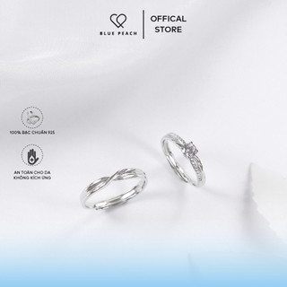 Nhẫn đôi bạc blue peach first love nd255