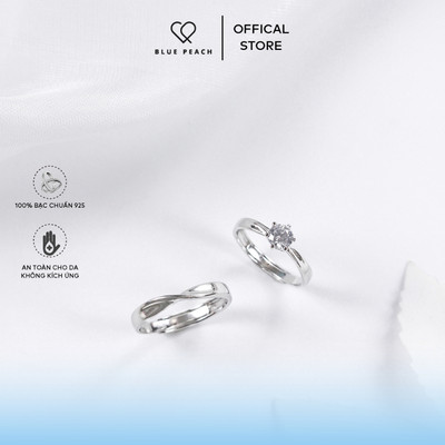 Nhẫn Đôi Bạc 925 Blue Peach Beside You ND265