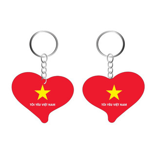 Móc khoá trái tim in cờ đỏ sao vàng Việt Nam