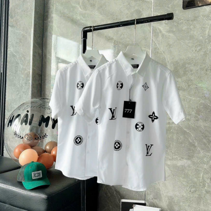 Áo sơ mi nam tay ngắn in giá rẻ mẫu mới-AHFASHION