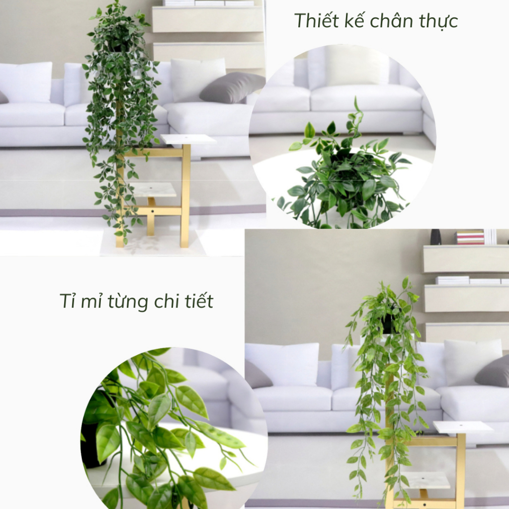 Chậu Cây Giả Để Bàn, Cây Leo Giả Decor, Dây Leo Trang Trí, Dây Leo Tường Kèm Chậu